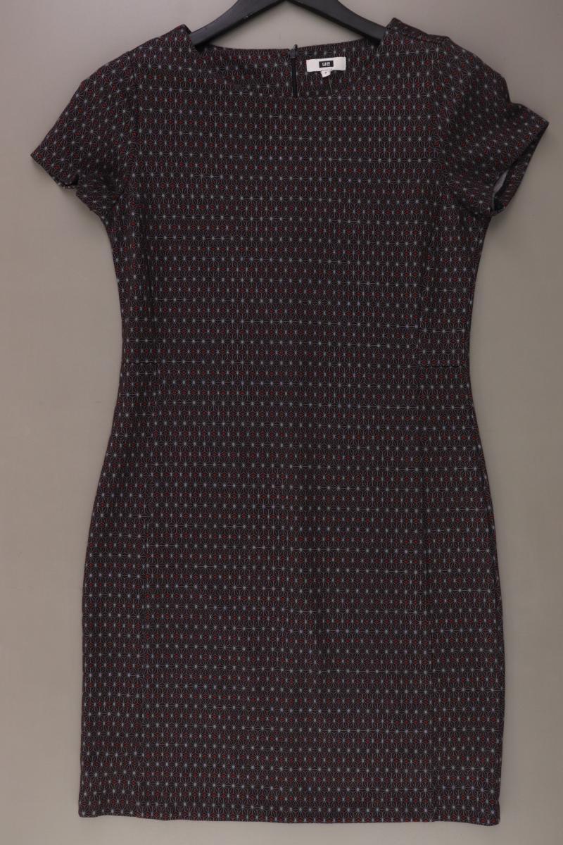 WE Fashion Kurzarmkleid Gr. M mit Rautenmuster braun aus Polyester