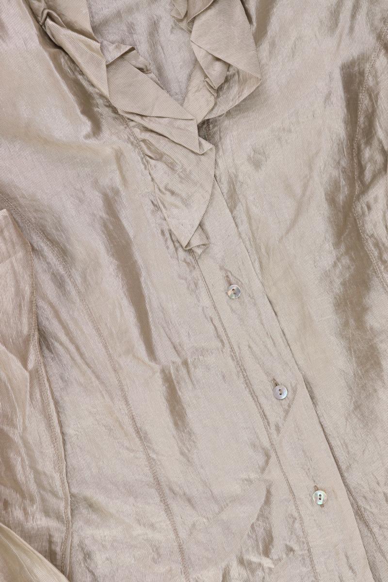 Verse Rüschenbluse Gr. 44 Langarm silber aus Viskose
