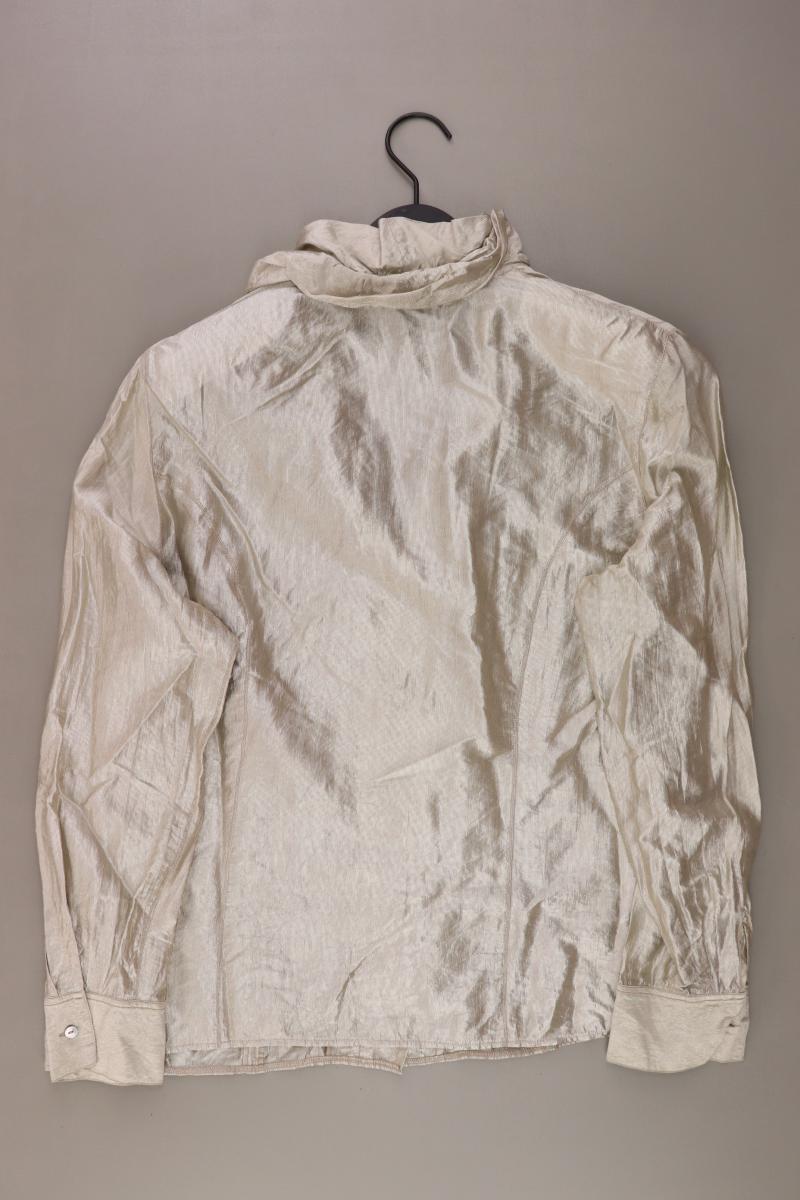 Verse Rüschenbluse Gr. 44 Langarm silber aus Viskose