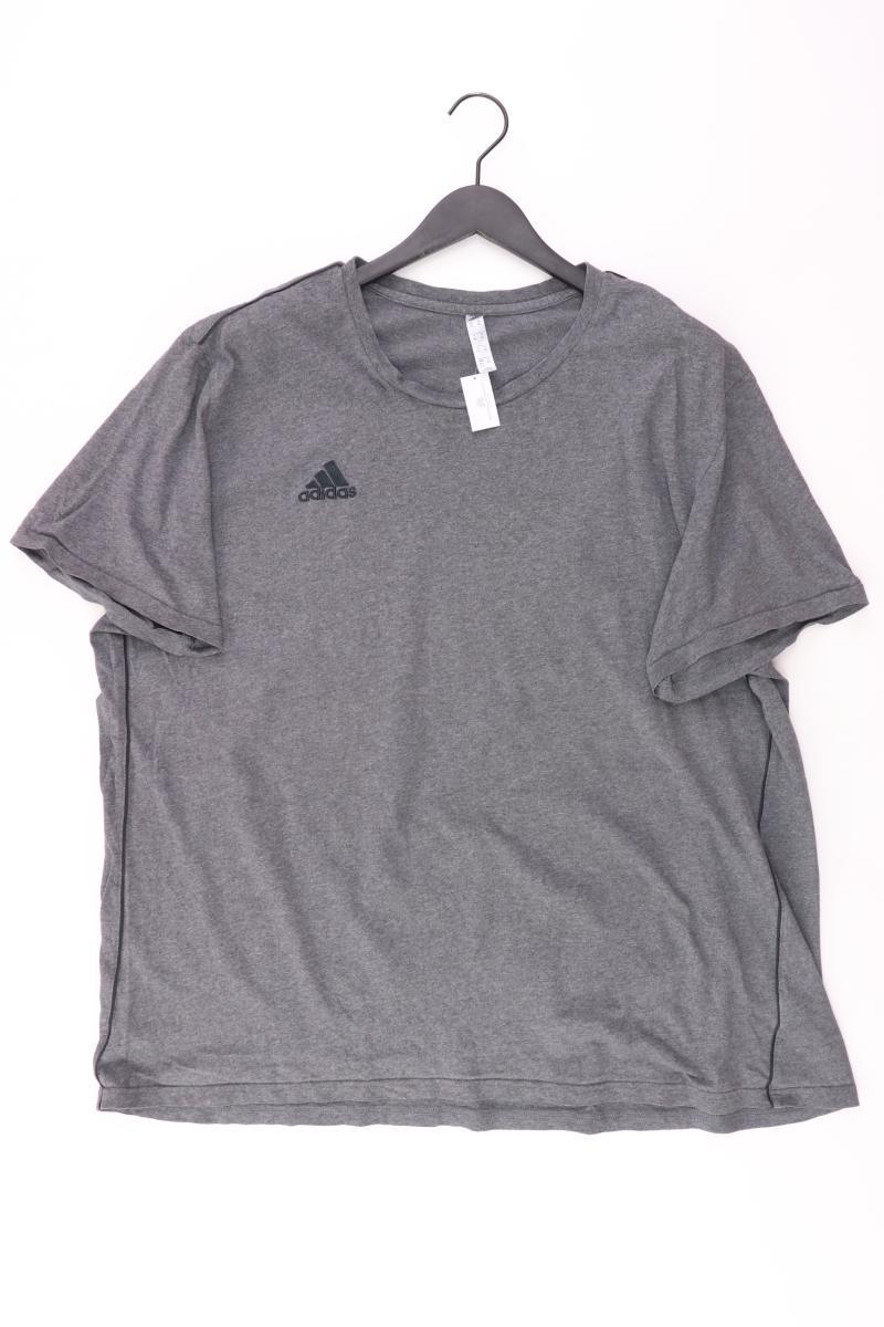 Adidas Sportshirt für Herren Gr. XXXL Kurzarm grau aus Baumwolle
