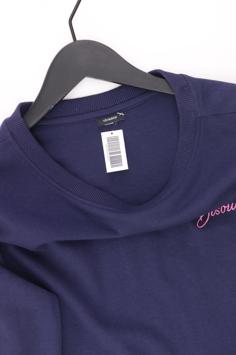 Vivance Langarmpullover Gr. 40/42 blau aus Baumwolle