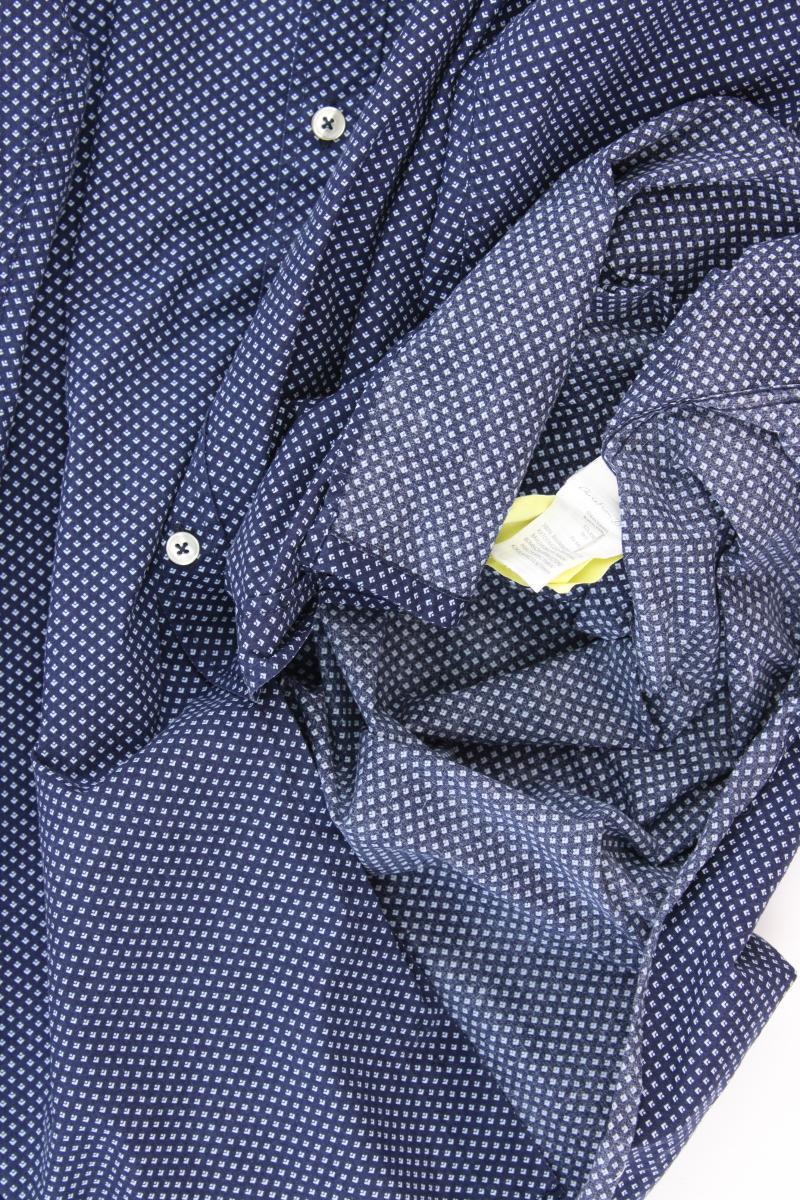 Christian Berg Langarmhemd für Herren Gr. XXL blau aus Baumwolle