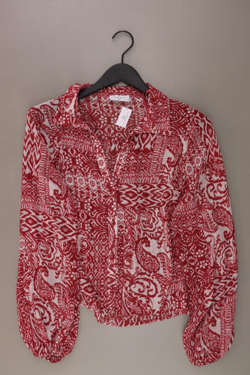 Papaya Langarmbluse Gr. UK 16 (L) mit Blumenmuster rot aus Polyester