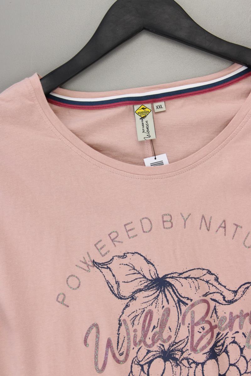 Roadsign Printshirt Gr. XXL Kurzarm rosa aus Baumwolle