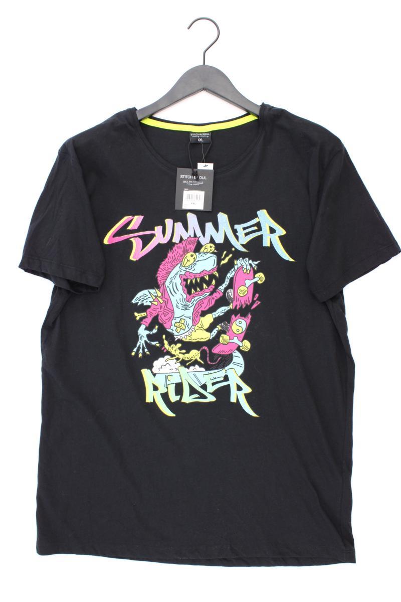 Stich & Soul Printshirt für Herren Gr. XXL neu mit Etikett Kurzarm schwarz