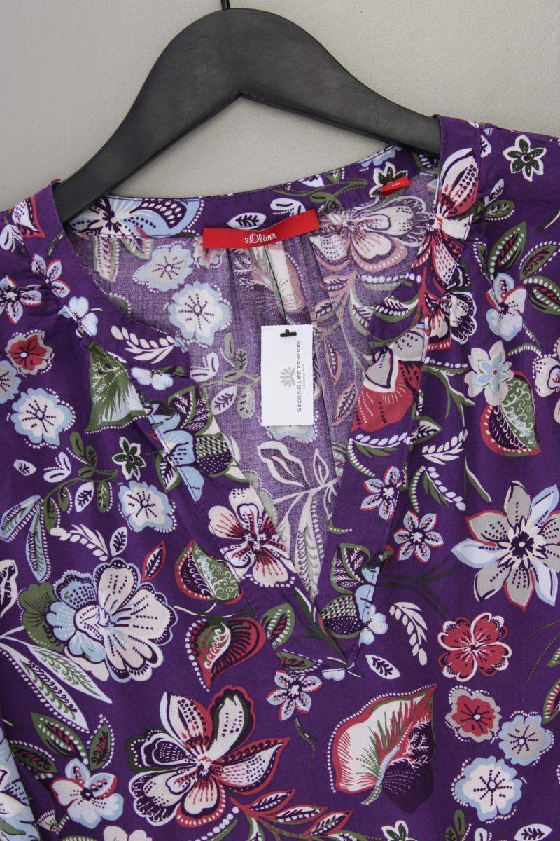 s.Oliver Langarmbluse Gr. 46 mit Blumenmuster lila aus Viskose