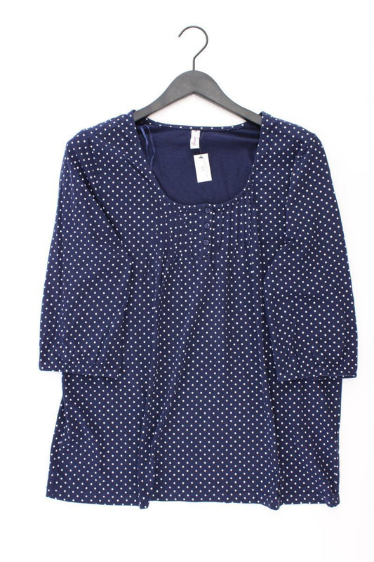 sheego Classic Shirt Gr. 44/46 gepunktet 3/4 Ärmel blau aus Baumwolle