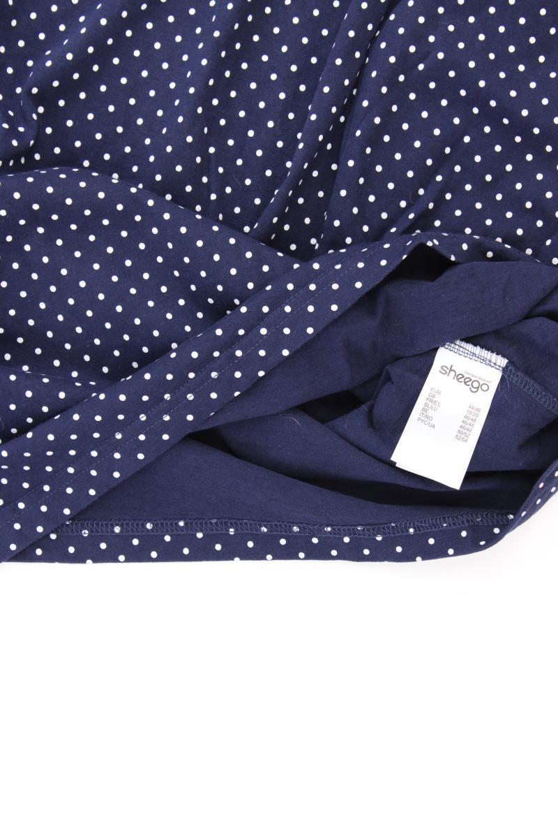 sheego Classic Shirt Gr. 44/46 gepunktet 3/4 Ärmel blau aus Baumwolle