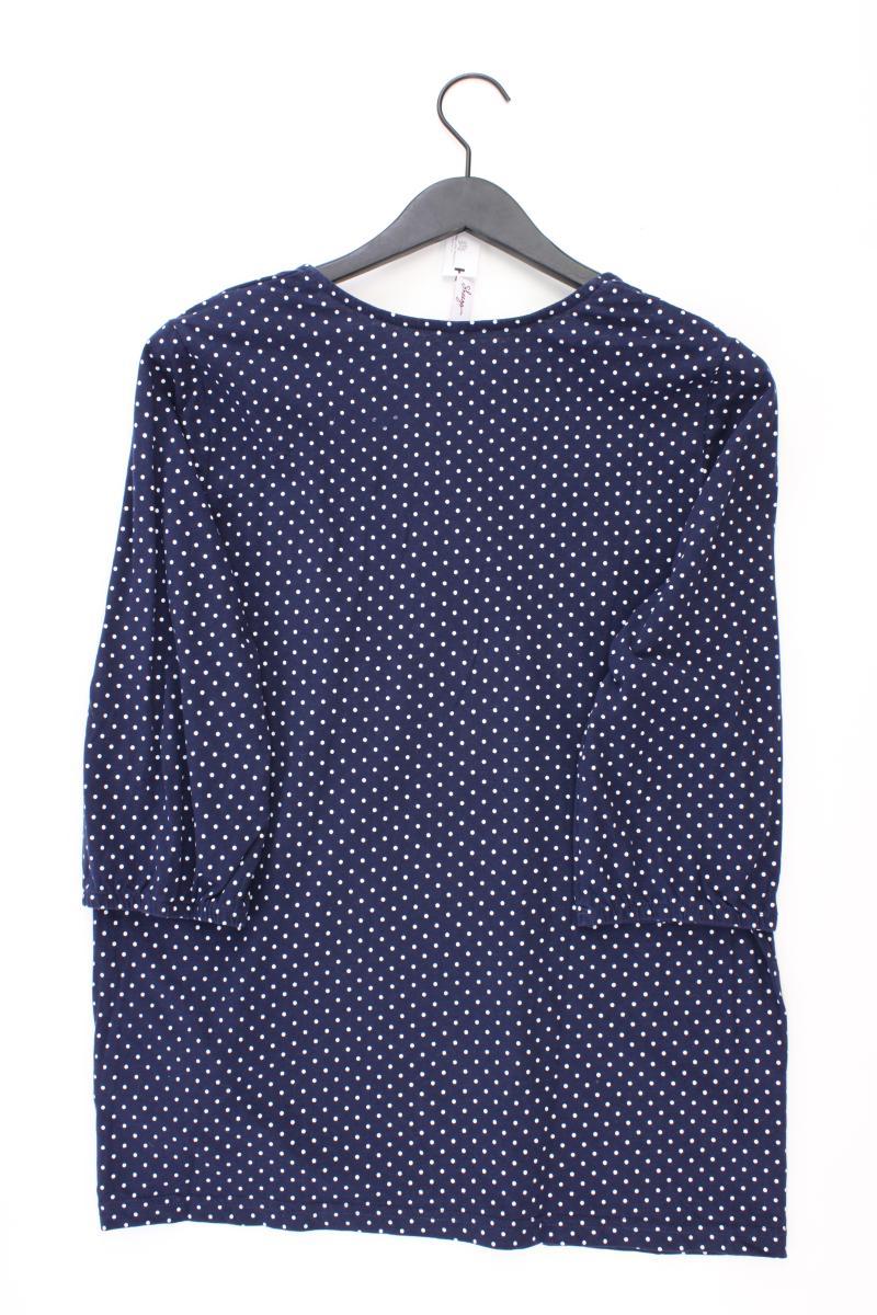 sheego Classic Shirt Gr. 44/46 gepunktet 3/4 Ärmel blau aus Baumwolle