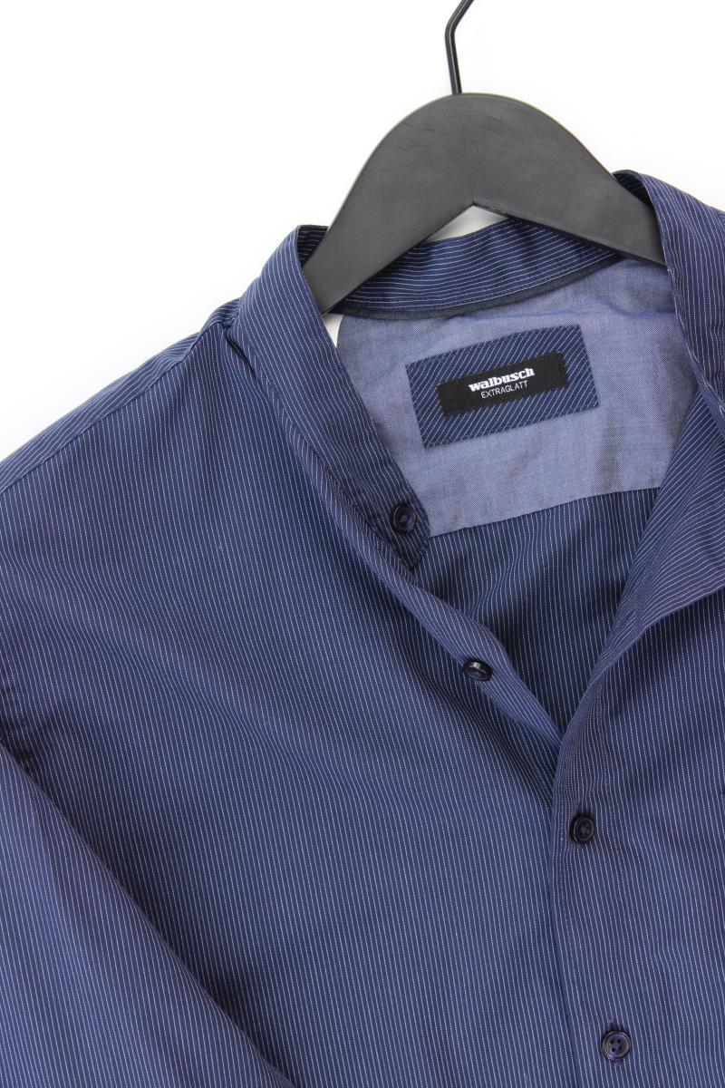 Walbusch Langarmhemd für Herren Gr. Hemdgröße 39/40 gestreift blau aus Baumwolle