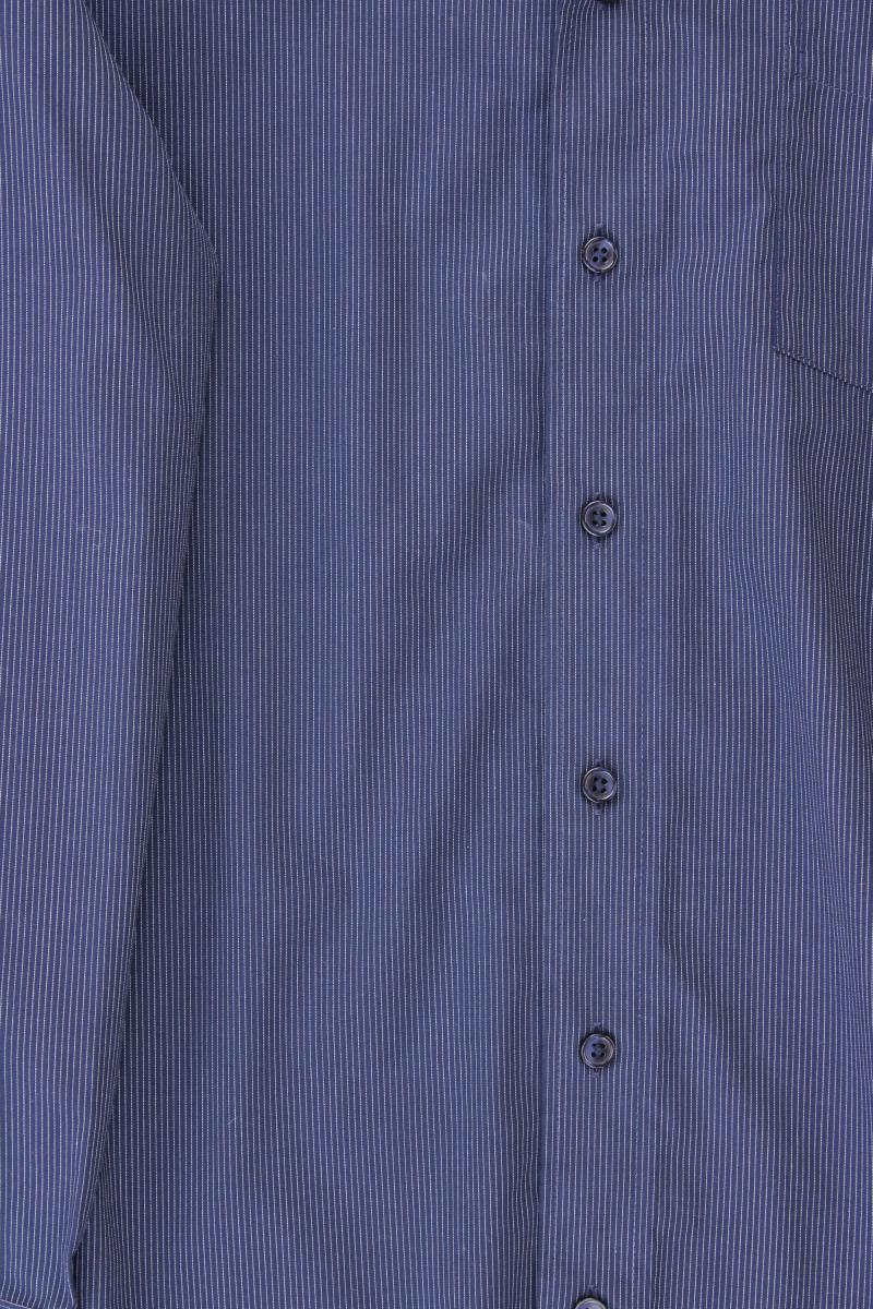 Walbusch Langarmhemd für Herren Gr. Hemdgröße 39/40 gestreift blau aus Baumwolle