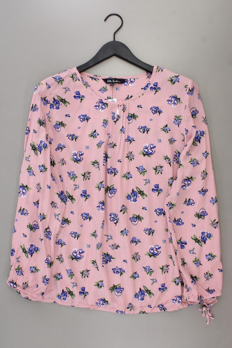 Ulla Popken Langarmbluse Gr. 46/48 mit Blumenmuster neuwertig rosa aus Viskose