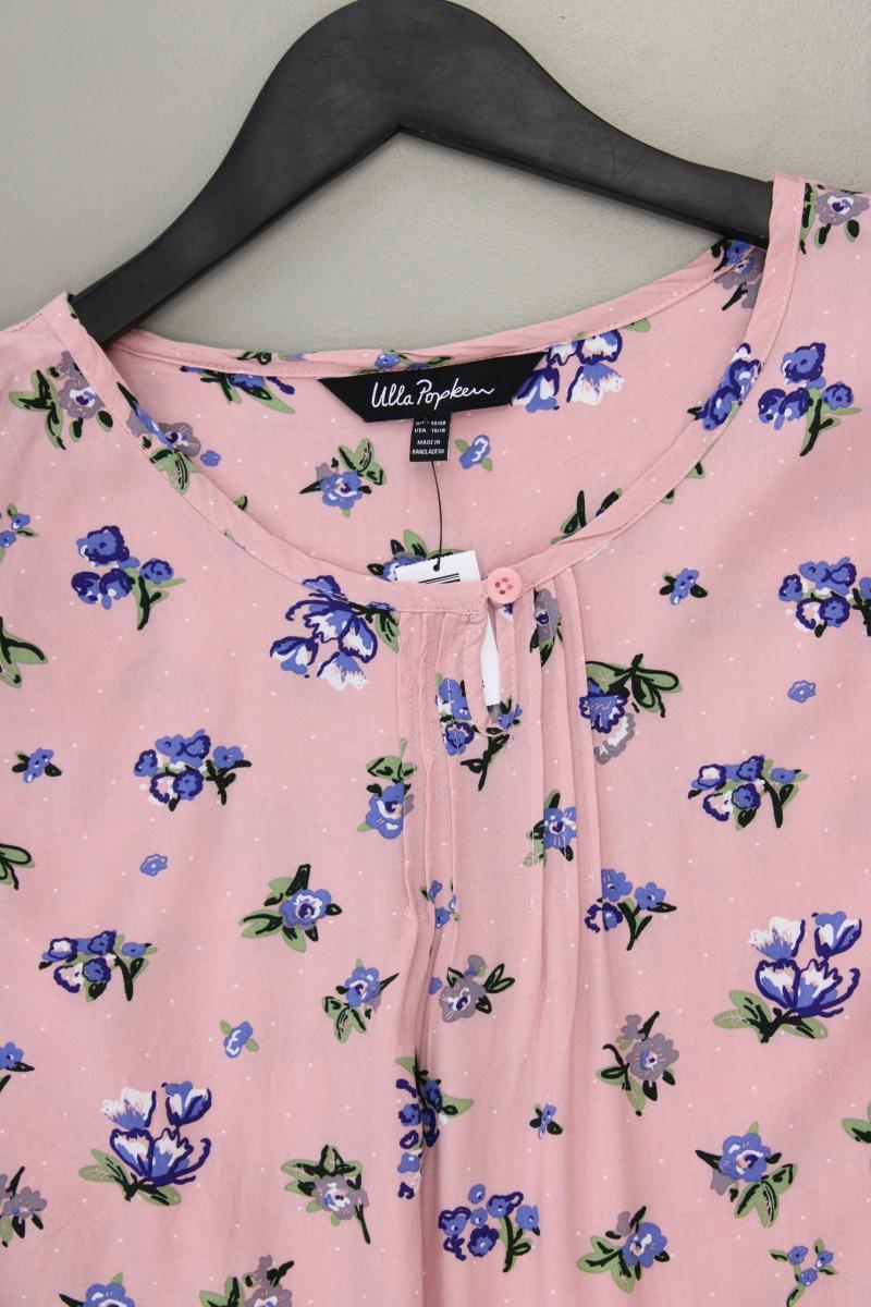Ulla Popken Langarmbluse Gr. 46/48 mit Blumenmuster neuwertig rosa aus Viskose