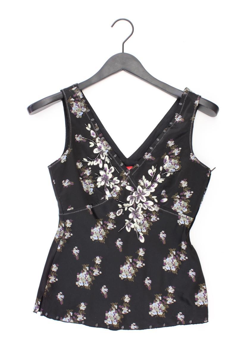 Esprit Y2K Vintage Top Gr. XXS Gr. XS mit Blumenmuster schwarz