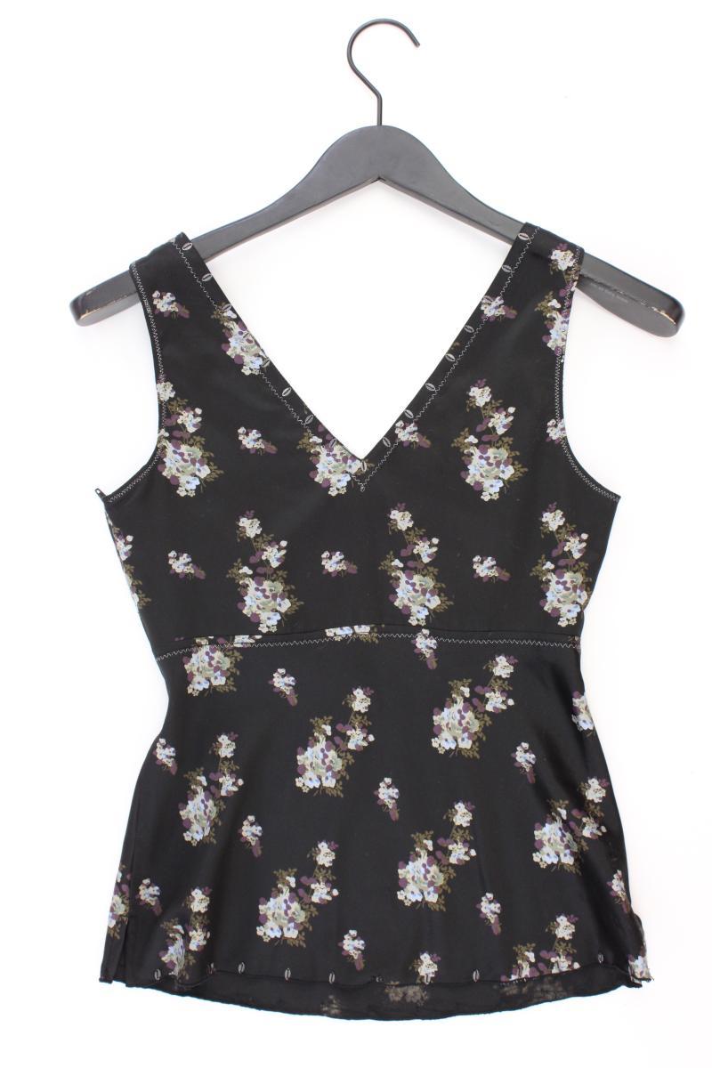 Esprit Y2K Vintage Top Gr. XXS Gr. XS mit Blumenmuster schwarz