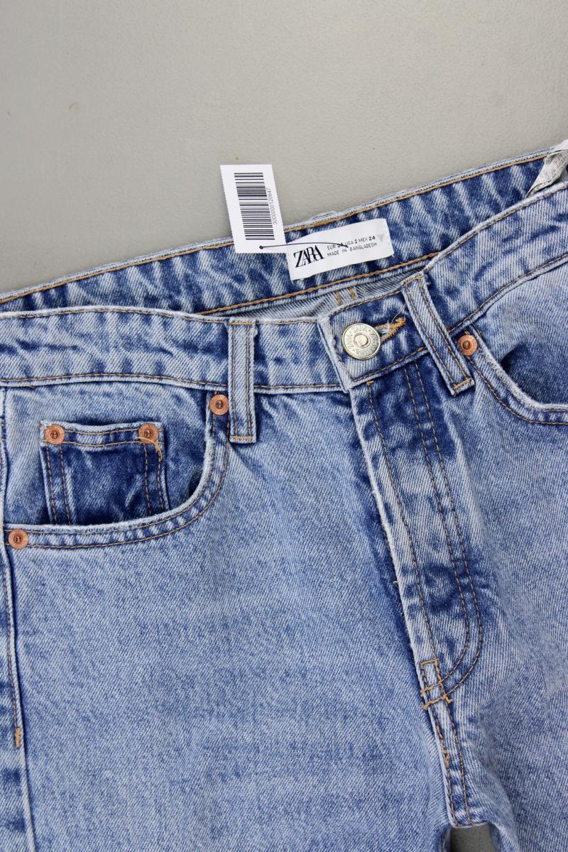 Zara Straight Jeans Gr. 34 blau aus Baumwolle