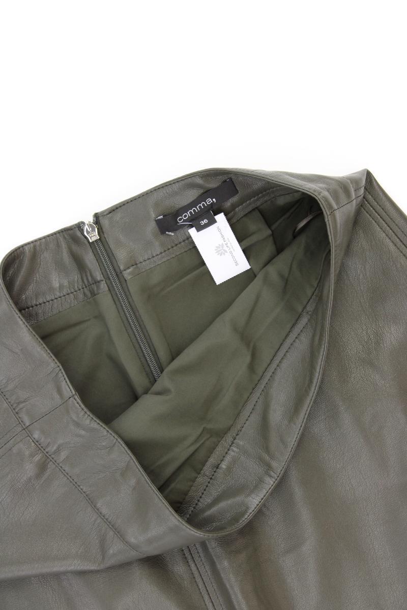 comma, Kunstlederrock Gr. 36 neuwertig olivgrün aus Polyester