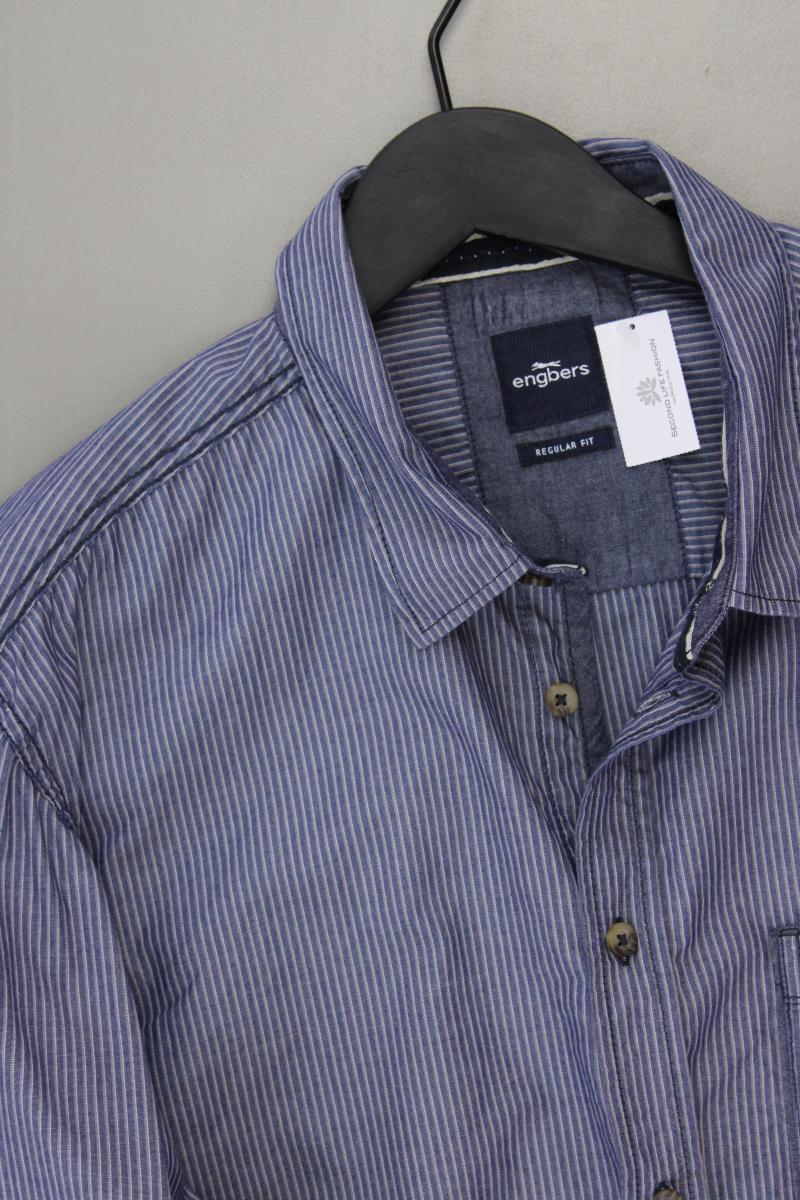 Engbers Langarmhemd für Herren Gr. Hemdgröße 43/44 gestreift blau aus Baumwolle