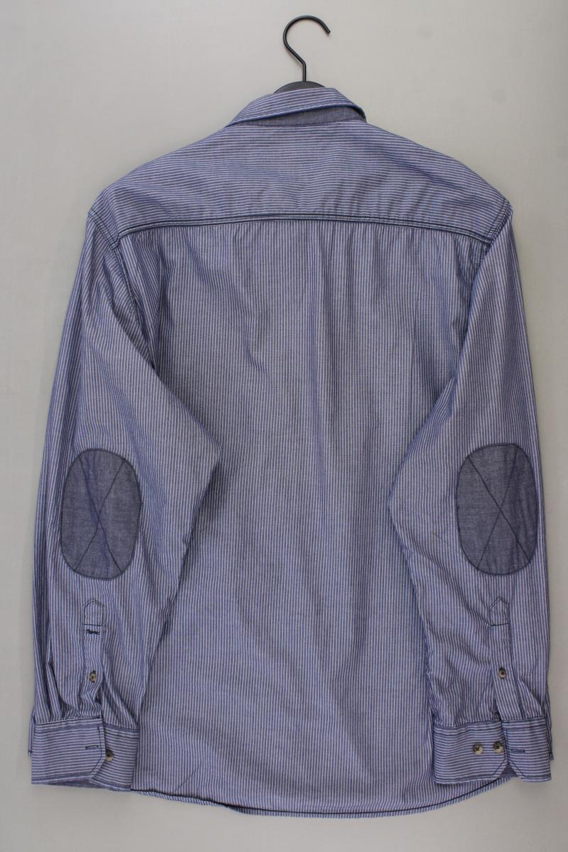 Engbers Langarmhemd für Herren Gr. Hemdgröße 43/44 gestreift blau aus Baumwolle