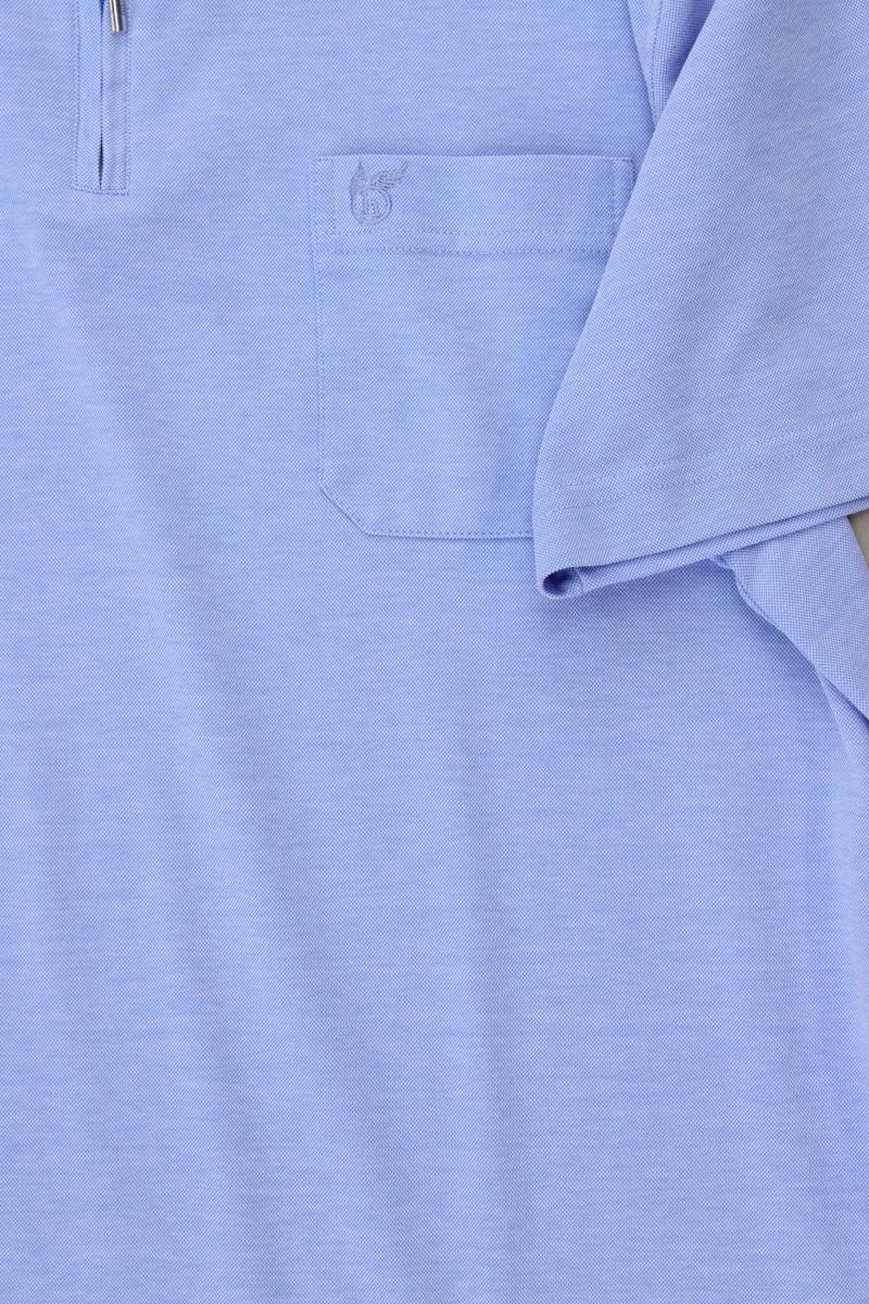 hajo Poloshirt für Herren Gr. 56 neuwertig Kurzarm blau aus Baumwolle