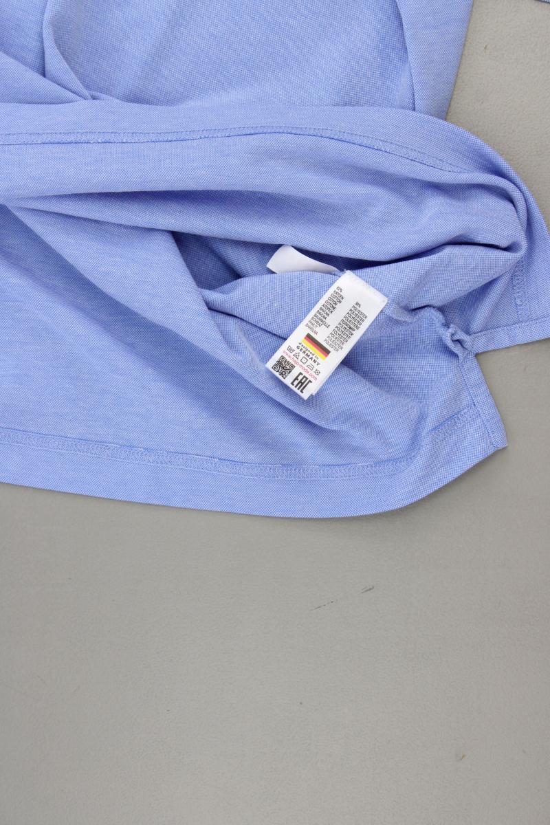 hajo Poloshirt für Herren Gr. 56 neuwertig Kurzarm blau aus Baumwolle