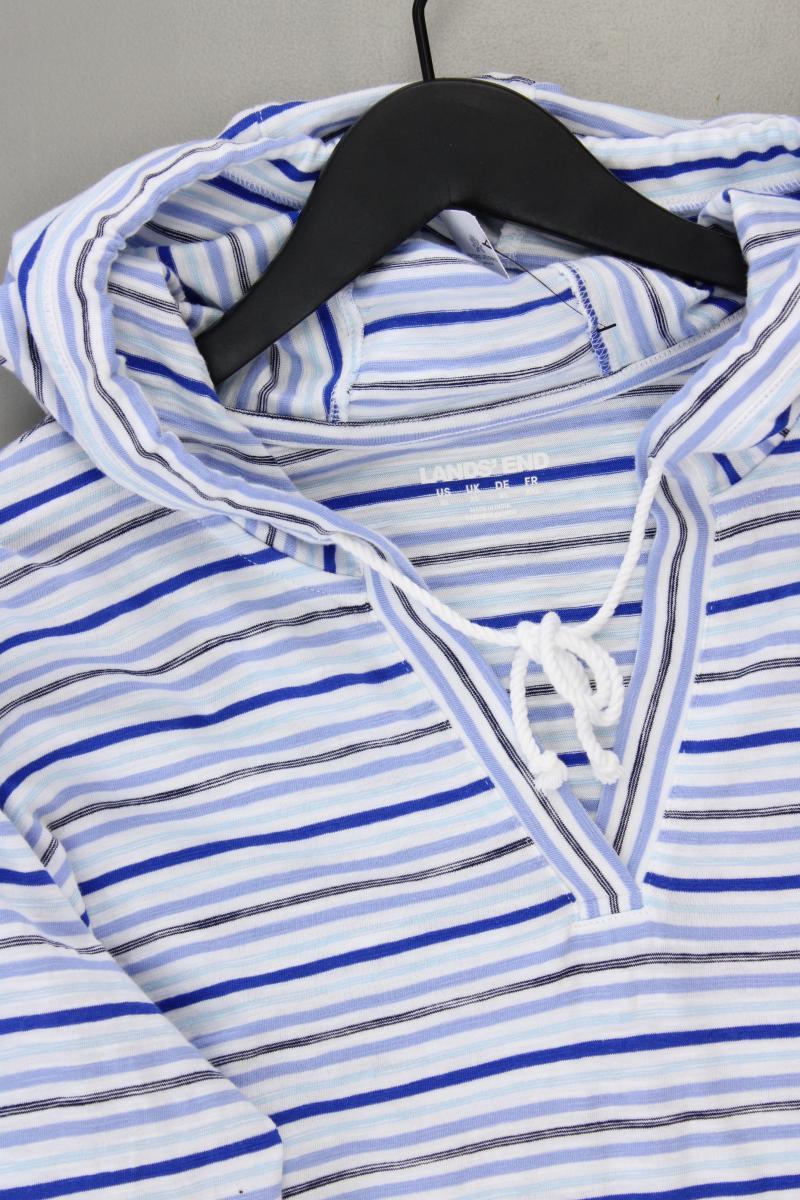 Lands' End Kapuzenshirt Gr. XL gestreift neuwertig Langarm blau aus Baumwolle