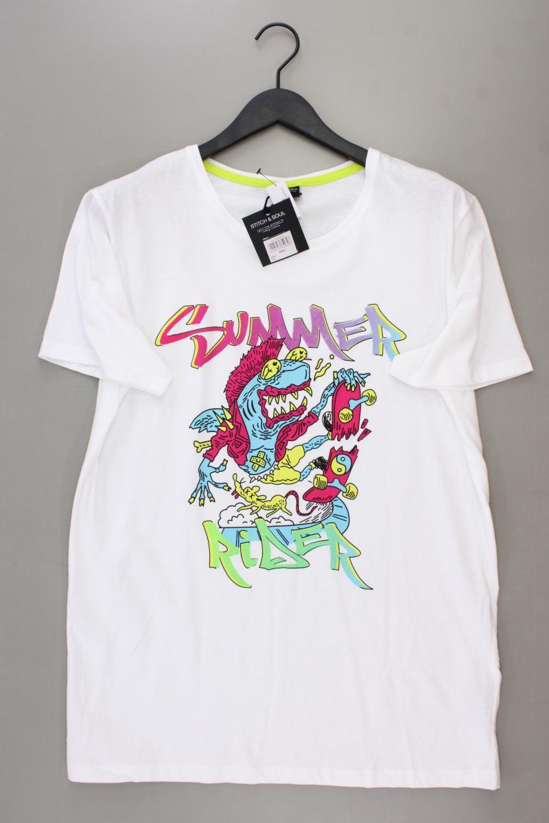 Stich & Soul Printshirt für Herren Gr. XXL neu mit Etikett Kurzarm weiß
