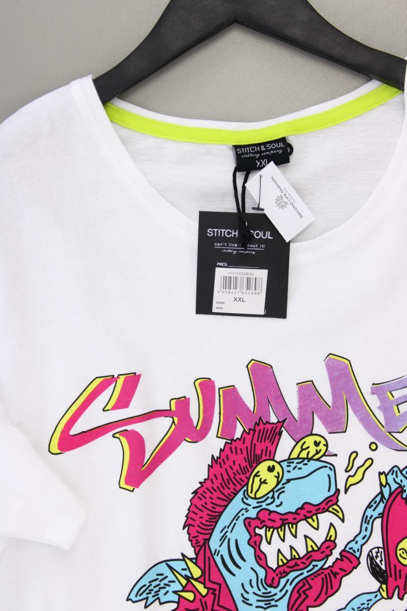 Stich & Soul Printshirt für Herren Gr. XXL neu mit Etikett Kurzarm weiß