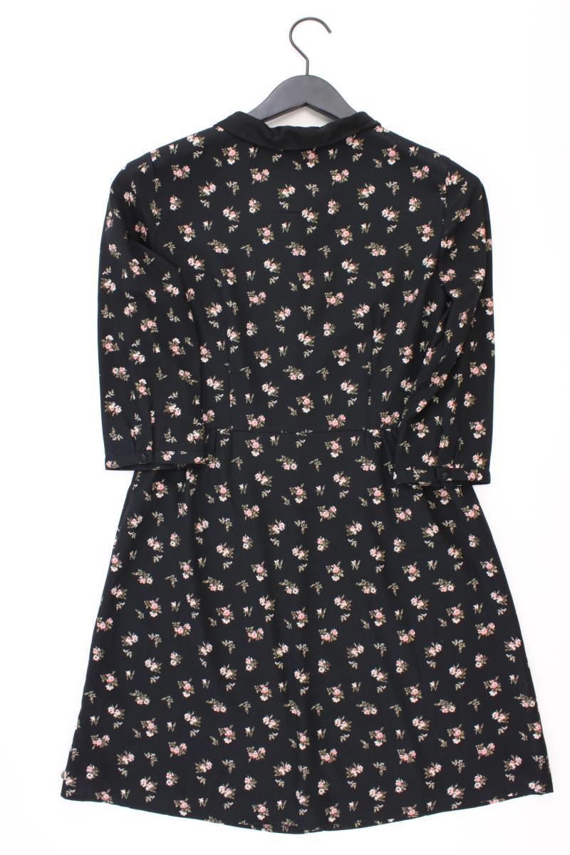 Maison Scotch Midikleid Gr. 36 mit Blumenmuster 3/4 Ärmel schwarz aus Polyester