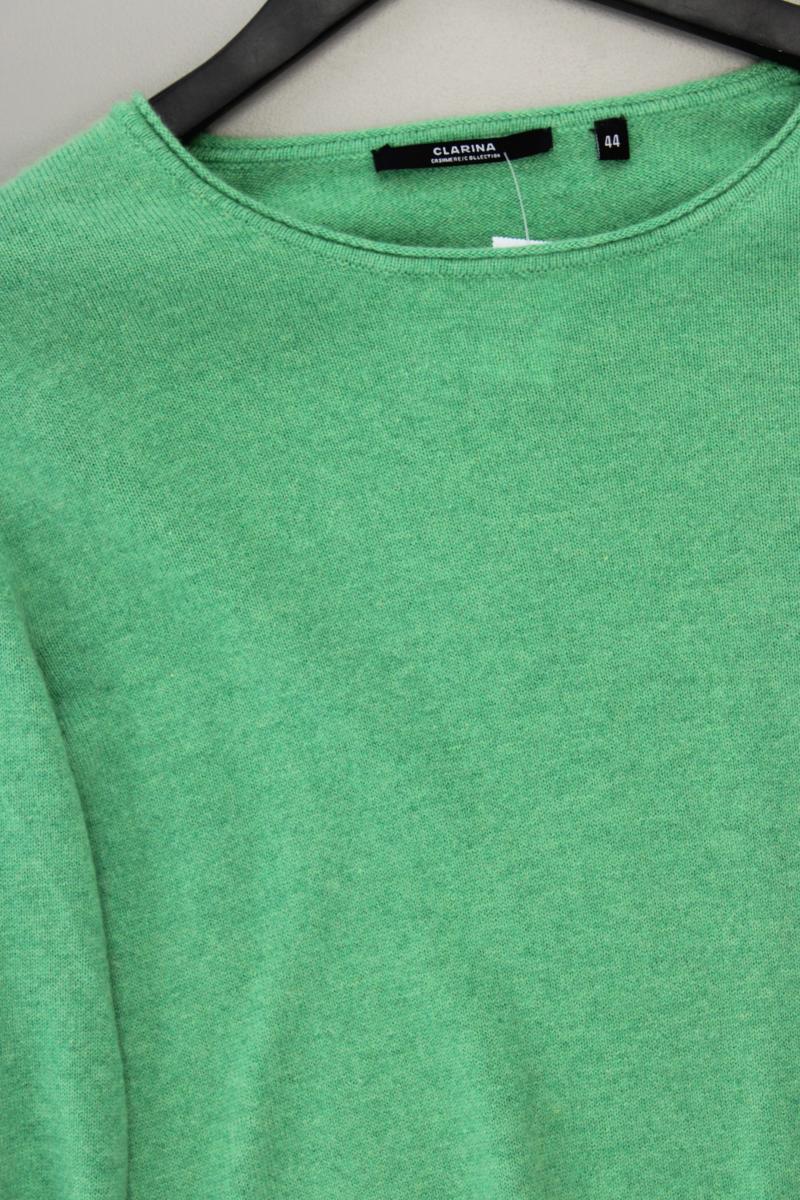 CLARINA Cashmerepullover Gr. 44 grün aus Kaschmir