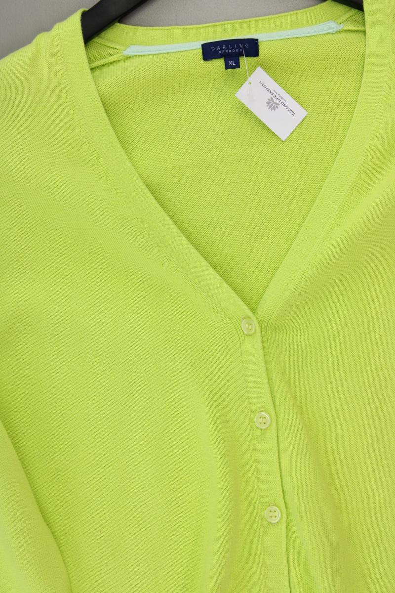 Darling Harbour Strickjacke Gr. XL Langarm grün aus Baumwolle