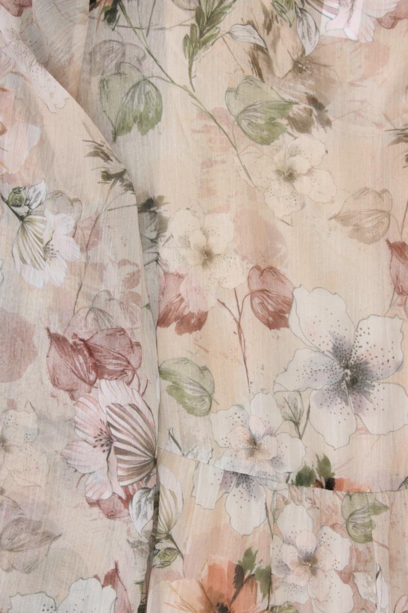 Le Comte Chiffonkleid Gr. 38 mit Blumenmuster neuwertig Langarm rosa