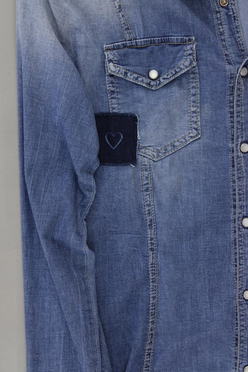 Please Jeansbluse Gr. L Langarm blau aus Baumwolle