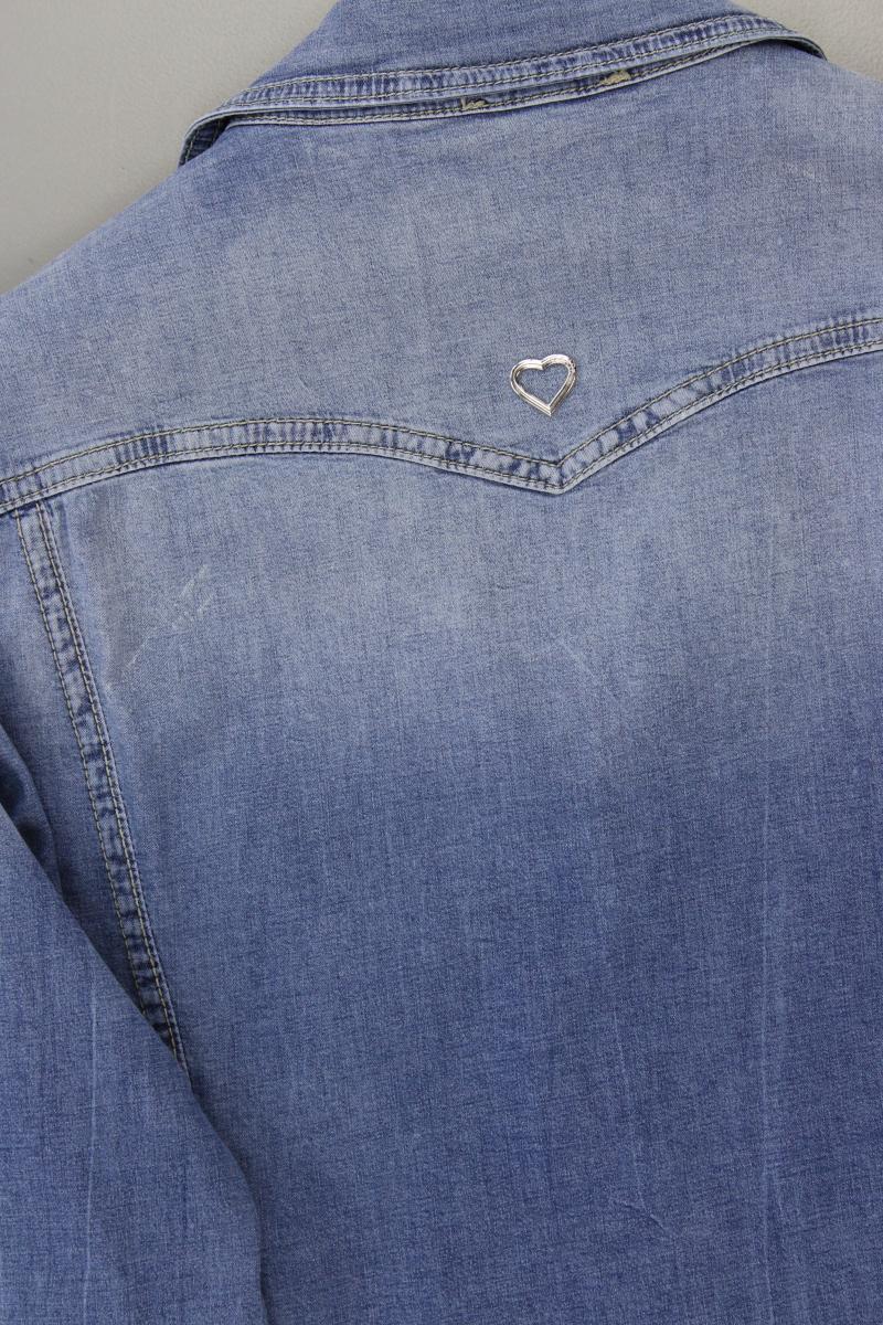 Please Jeansbluse Gr. L Langarm blau aus Baumwolle
