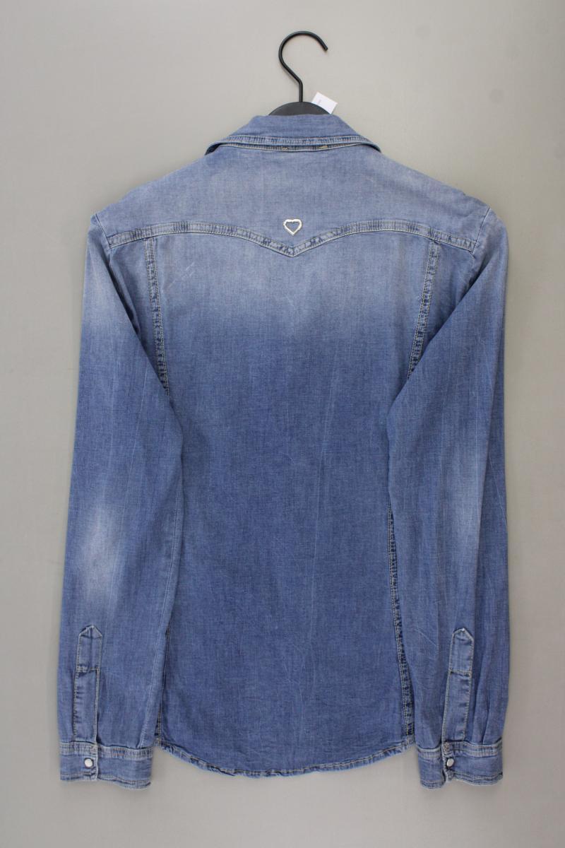 Please Jeansbluse Gr. L Langarm blau aus Baumwolle