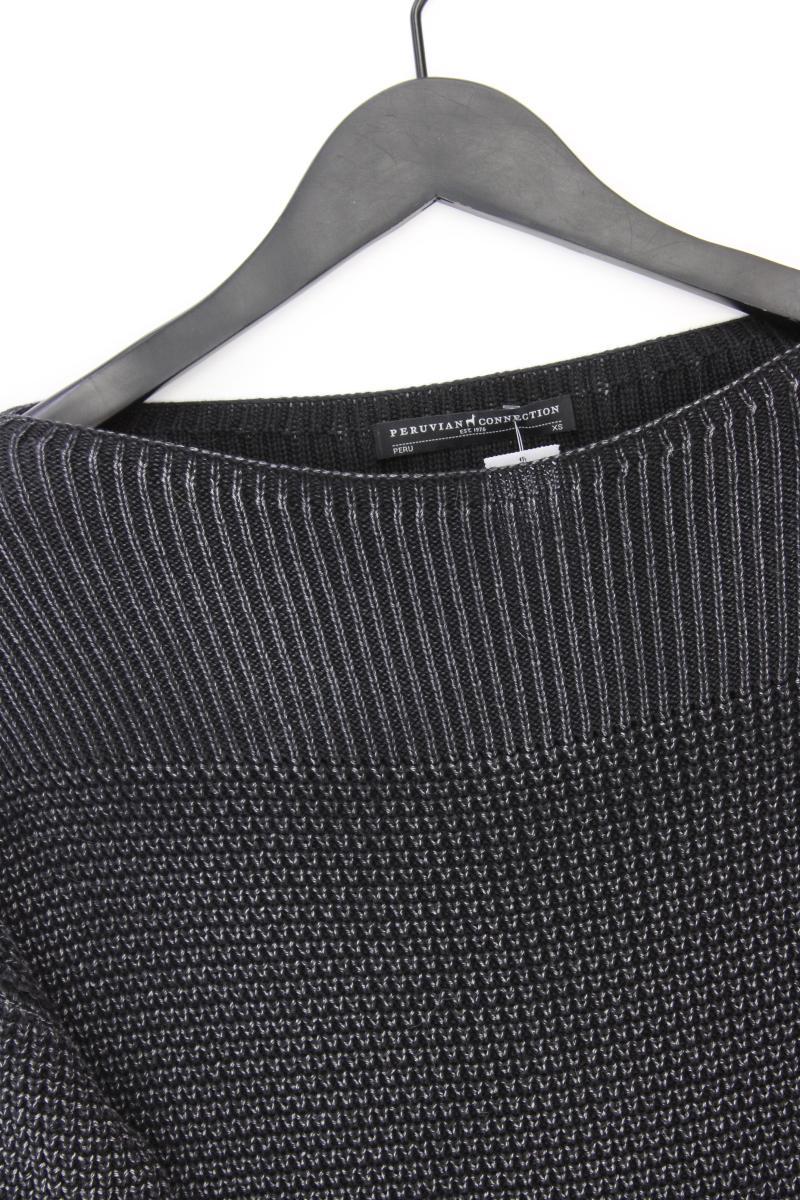 Peruvian Connection Grobstrickpullover Gr. XS grau aus Baumwolle