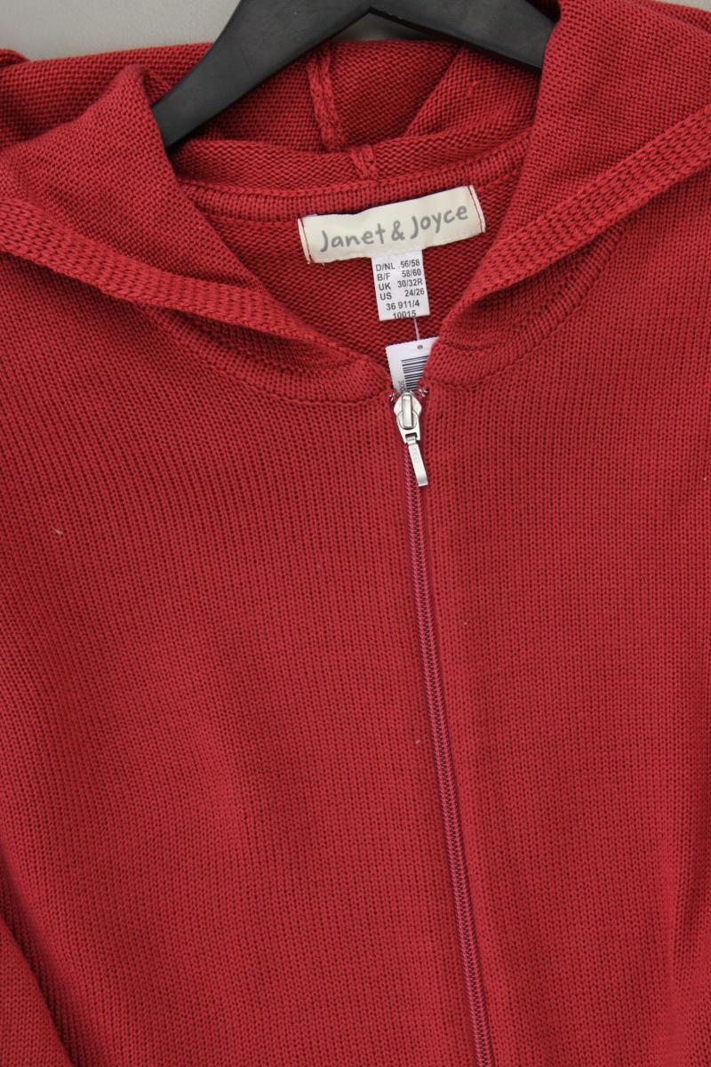 Janet & Joyce Strickjacke Gr. 56/58 Langarm rot aus Polyacryl