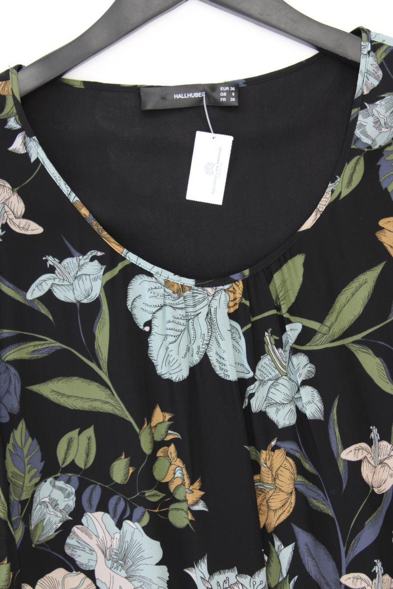Hallhuber Langarmkleid Gr. 36 mit Blumenmuster neuwertig mehrfarbig aus Viskose