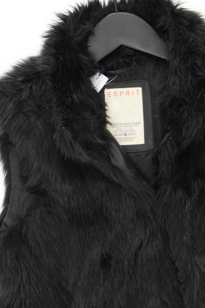 Esprit Kunstfellweste Gr. 34 schwarz aus Polyacryl