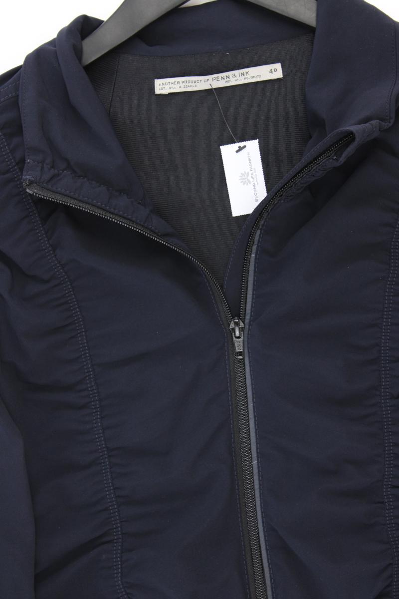 PENN & Ink Regular Cardigan Gr. 40 Langarm blau aus Polyamid