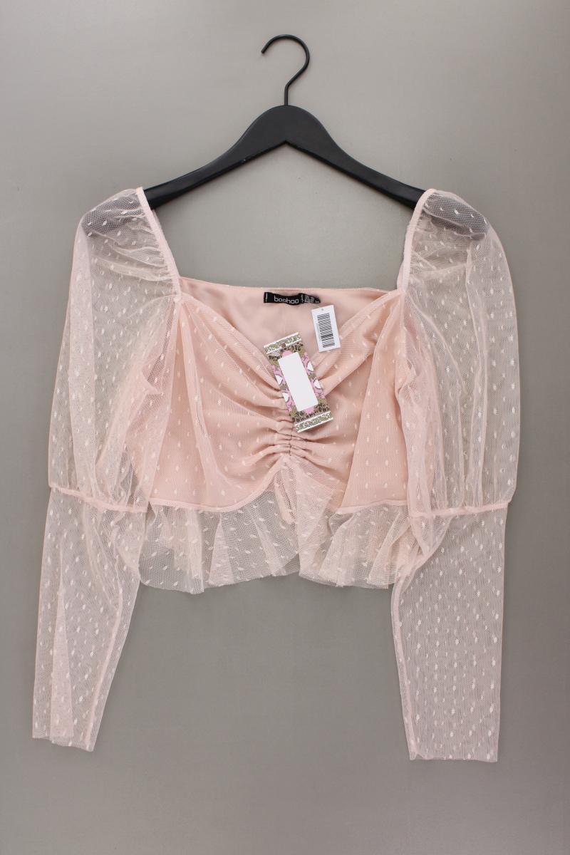 BOOHOO Chiffonbluse Gr. 42 neu mit Etikett Langarm rosa aus Polyester