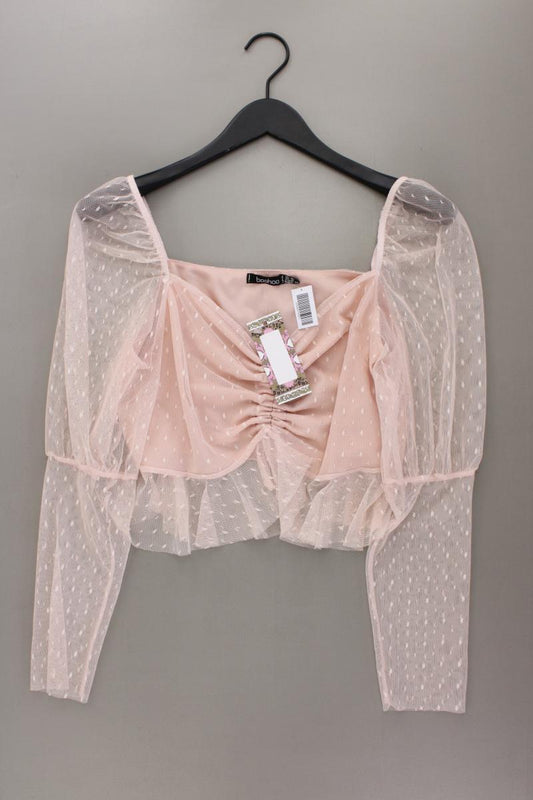BOOHOO Chiffonbluse Gr. 42 neu mit Etikett Langarm rosa aus Polyester