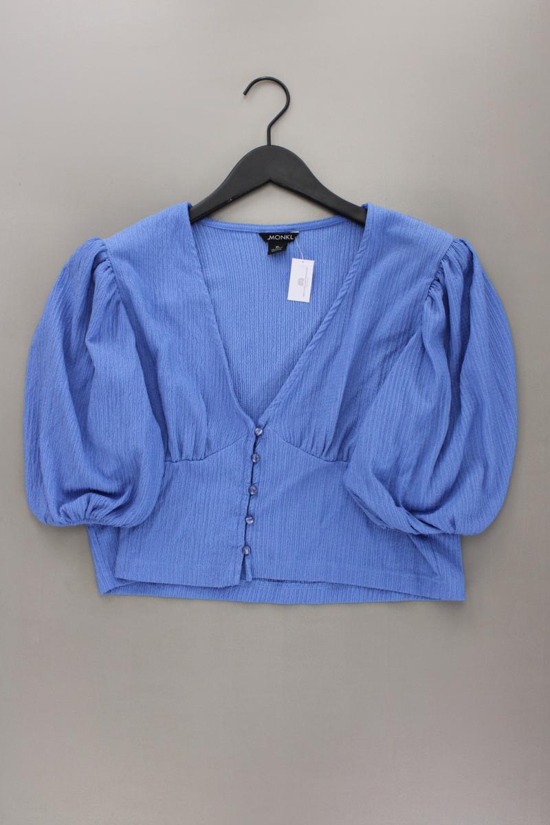 Monki Kurzarmbluse Gr. XL neuwertig blau aus Polyester
