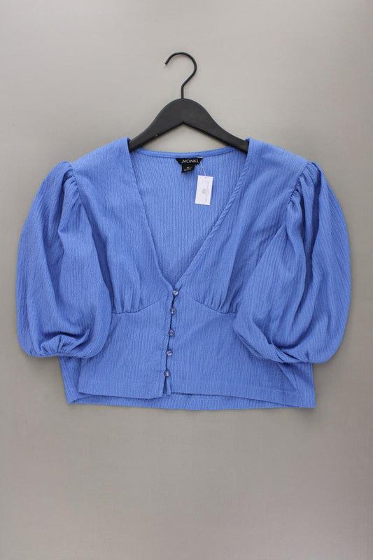 Monki Kurzarmbluse Gr. XL neuwertig blau aus Polyester