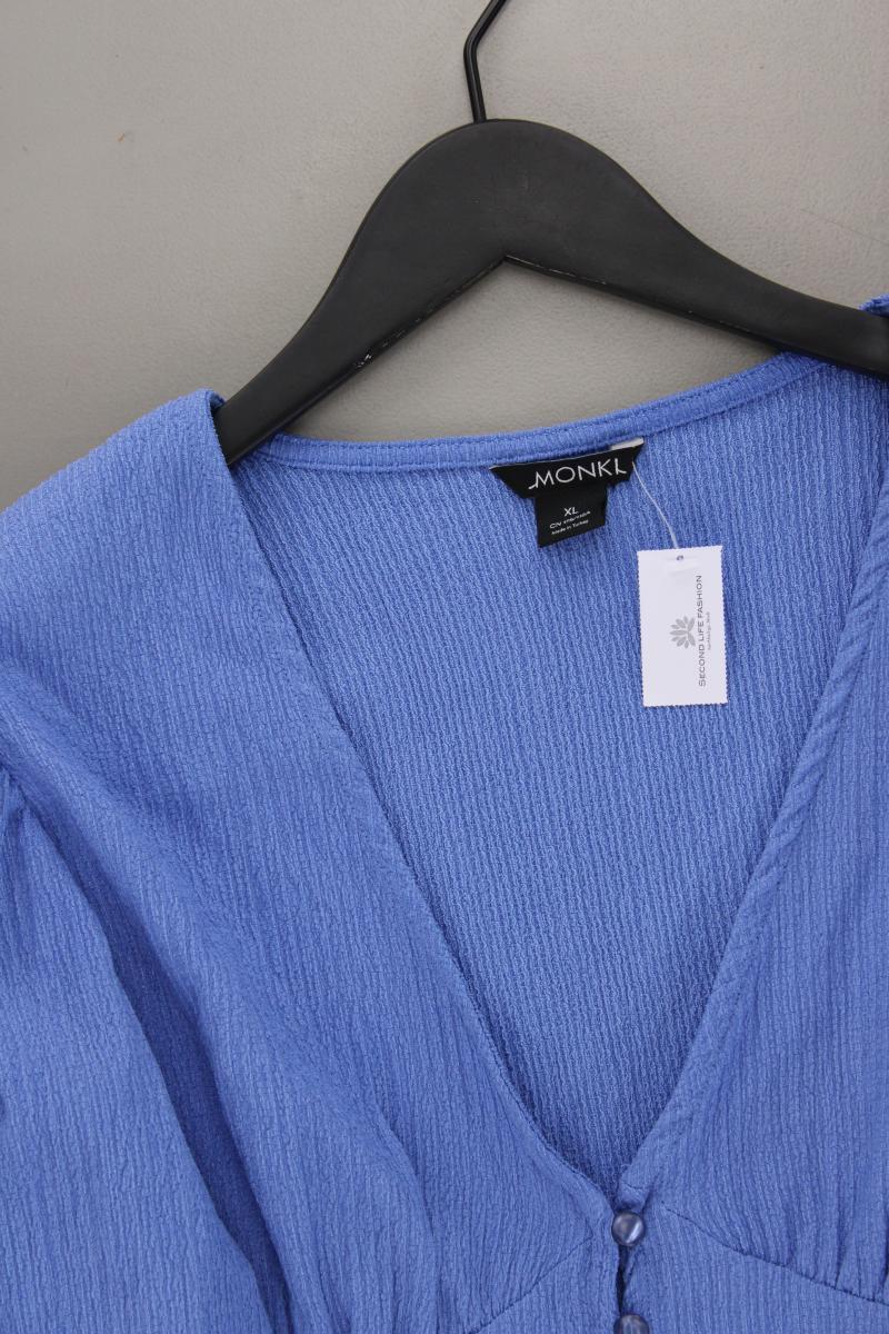 Monki Kurzarmbluse Gr. XL neuwertig blau aus Polyester