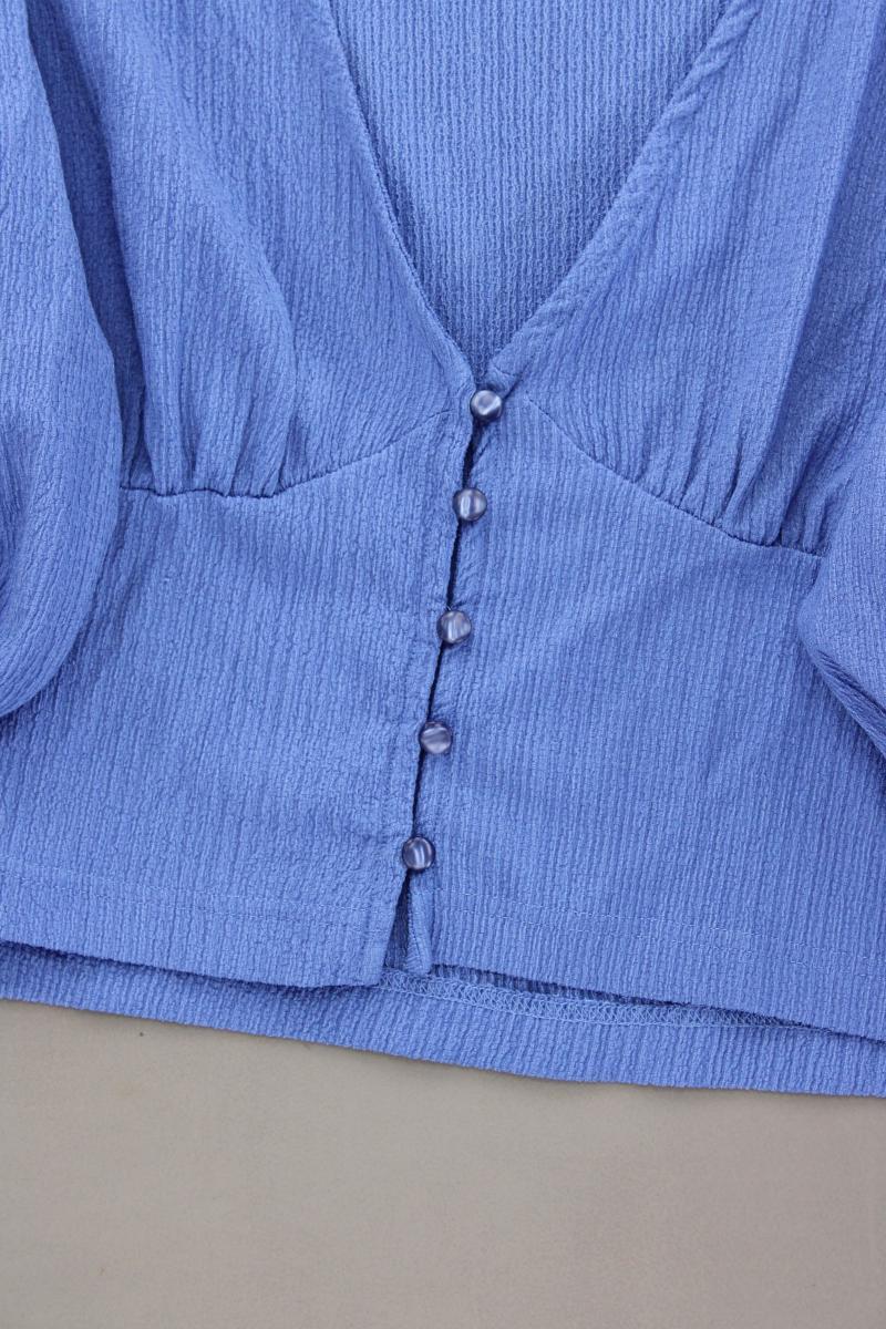 Monki Kurzarmbluse Gr. XL neuwertig blau aus Polyester