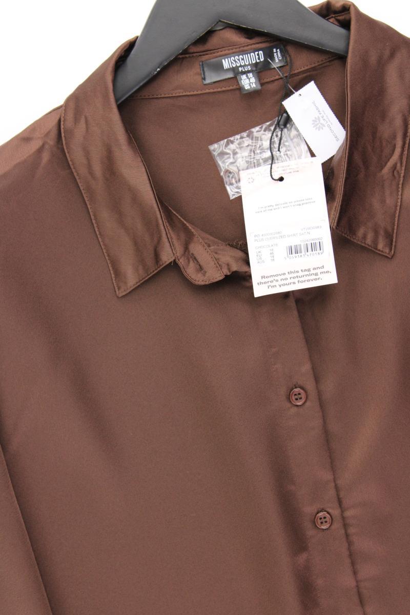 MISSGUIDED Langarmbluse Gr. 46 neu mit Etikett braun aus Polyester