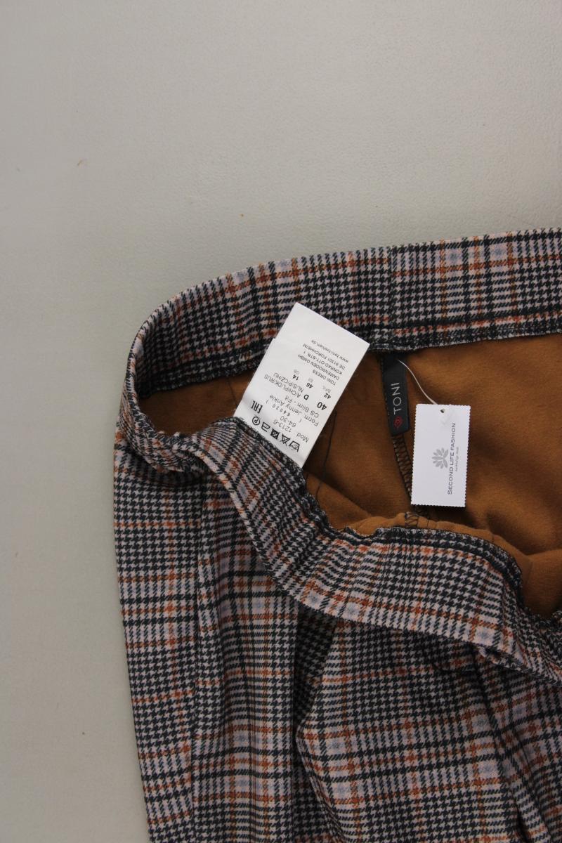 TONI Stoffhose Gr. 40 hahnentritt grau aus Baumwolle