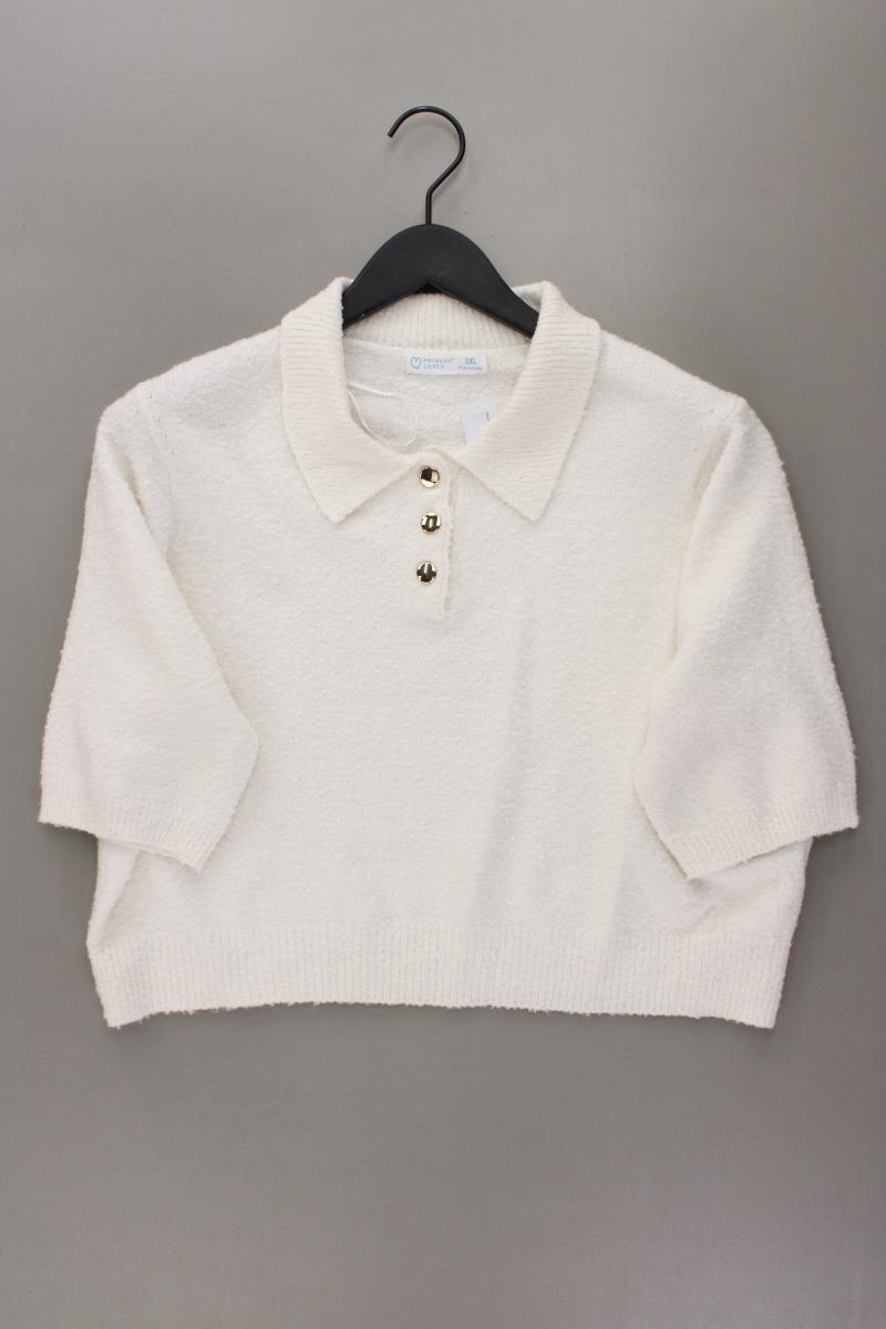 Primark Crop Strickshirt Gr. XXL Kurzarm creme aus Polyester