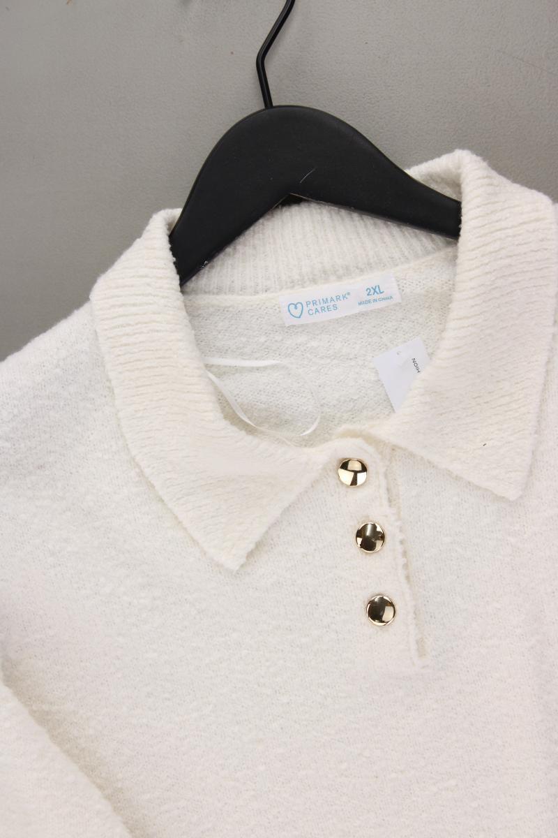 Primark Crop Strickshirt Gr. XXL Kurzarm creme aus Polyester